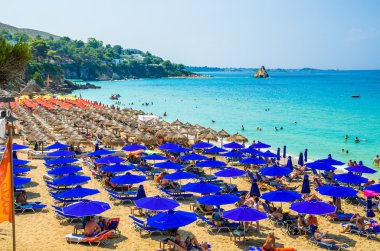 Platis Gialos and Makris Gialos Beach, Kefalonia island, Greece clipart