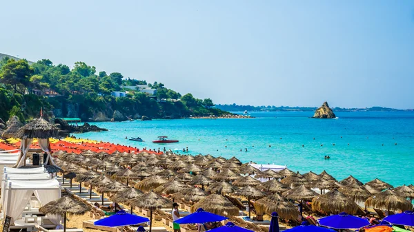 Platis Gialos and Makris Gialos Beach, ilha de Kefalonia, Grécia — Fotografia de Stock