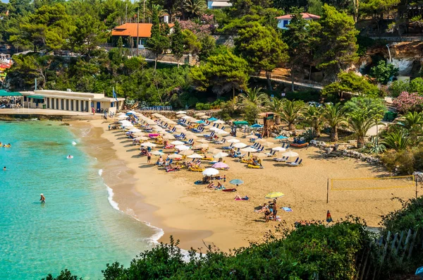 Platis Gialos and Makris Gialos Beach, ilha de Kefalonia, Grécia — Fotografia de Stock