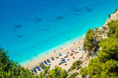 Egremni beach, Lefkada Adası, Yunanistan