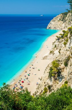 Egremni beach, Lefkada Adası, Yunanistan