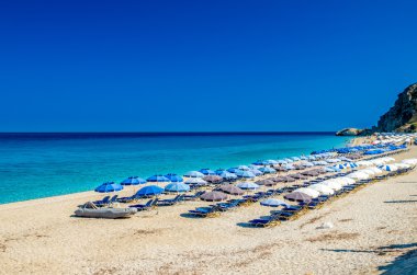 Kathisma Beach, Lefkada Adası, Yunanistan.