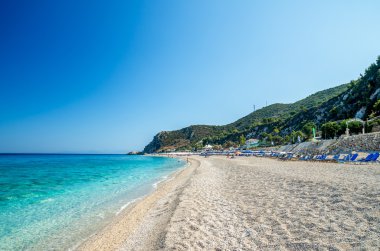 Kathisma Beach, Lefkada Adası, Yunanistan.