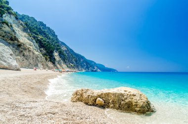 Egremni beach, Lefkada Adası, Yunanistan 