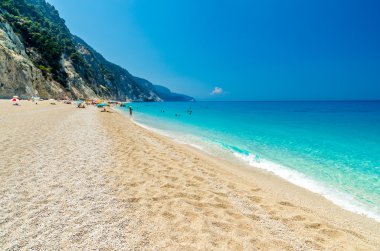 Egremni beach, Lefkada Adası, Yunanistan 