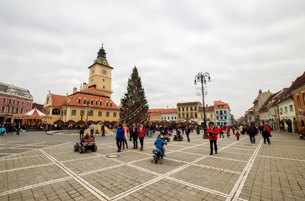 Brassó, Románia - 2015. December 26.: Old Town Hall. — Stock Fotó