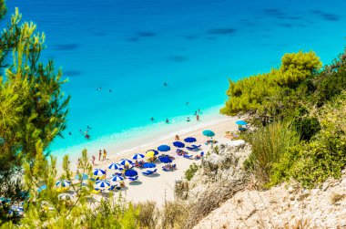 Egremni beach, Lefkada Adası, Yunanistan 
