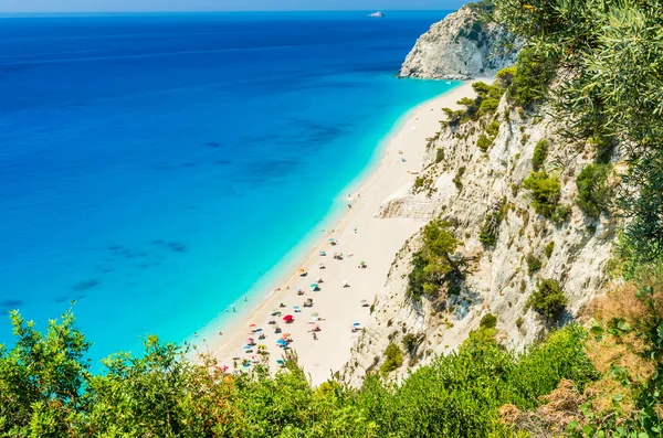 Praia de Egremni, ilha de Lefkada, Grécia — Fotografia de Stock