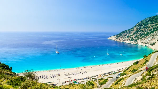 Plaża Myrtos, wyspa Kefalonia, Grecja — Zdjęcie stockowe