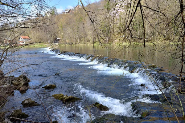 Wasserfall Korana River Veljun Kroatien — Stockfoto