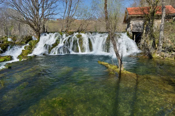 Waterfall Mreznica River Kroatië — Stockfoto