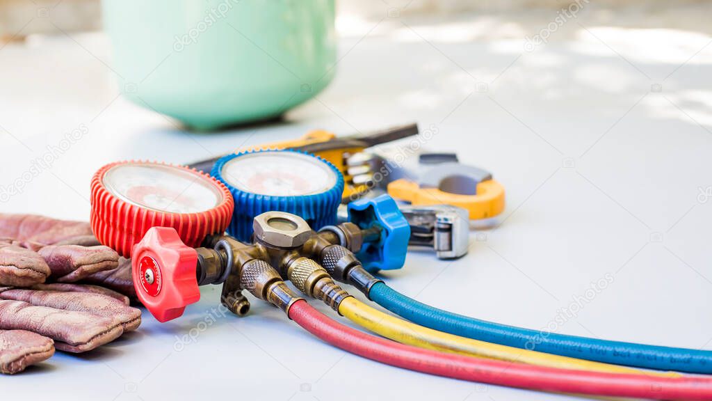 Tools for air conditioning repair and maintenance.