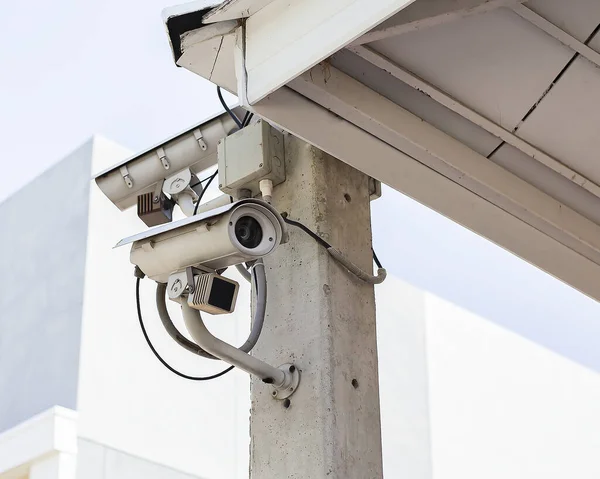 Videocamere Circuito Chiuso Installate Fuori Del Concetto Protezione Dell Edificio — Foto Stock