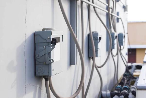 Elektrický Bezpečnostní Spínač Izolovaném Pozadí Hlavní Elektrické Spínací Zařízení — Stock fotografie