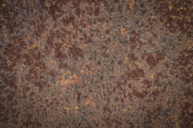 Metin için demir levha, arkaplan ve doku alanı üzerindeki pas.