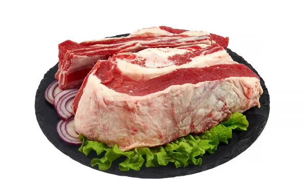Frisches Rohes Fleisch Isoliert Auf Weißem Hintergrund — Stockfoto
