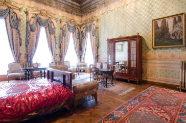 Stanbul, Türkiye - 15 Ocak: Mustafa Kemal Atatürk ün yatak odası, Istanbul, Türkiye 15 Ocak 2015 Dolmabahçe sarayında. Bu odada son günlerini geçirdiği