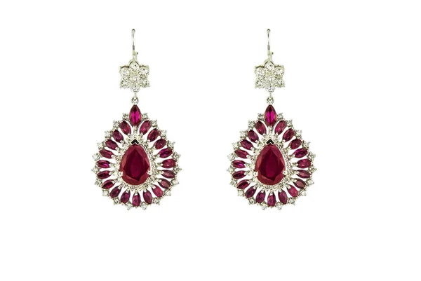 Earrings isolated on a white background — Stock Photo, Image
