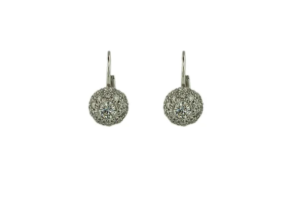 Earrings isolated on a white background — Stock Photo, Image