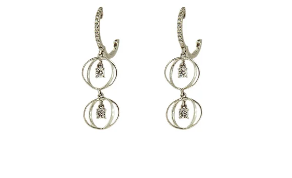 Earrings isolatred on a white background — Stock Photo, Image