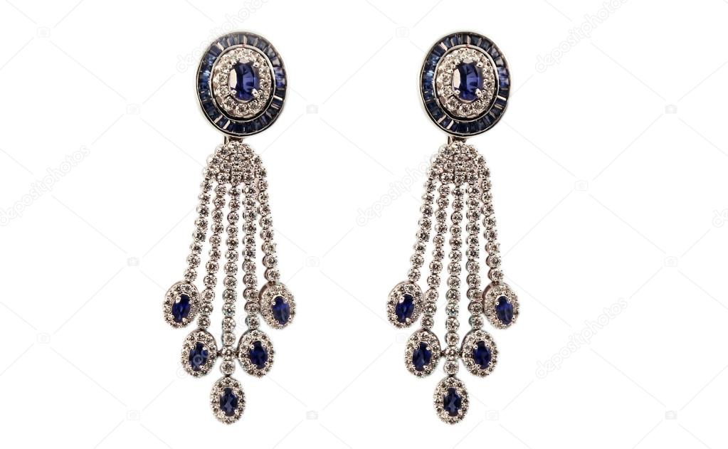 Beutyful woman earrings isolated on a white background