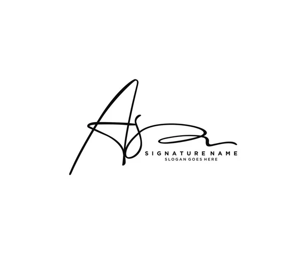 Diseño Inicial Del Logotipo Signature Logotipo Para Moda Fotografía Boda — Vector de stock