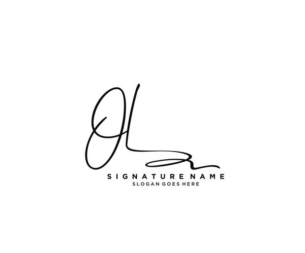 Diseño Inicial Del Logotipo Signature Logotipo Para Moda Fotografía Boda — Vector de stock