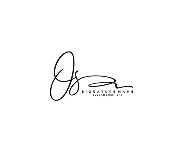 Initial Signature Logo Design Logo Für Mode Fotografie Hochzeit Schönheit — Stockvektor