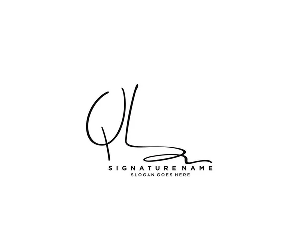 Initial Signature Logo Design Logo Fashion Photography Wedding Beauty Business — Stock Vector