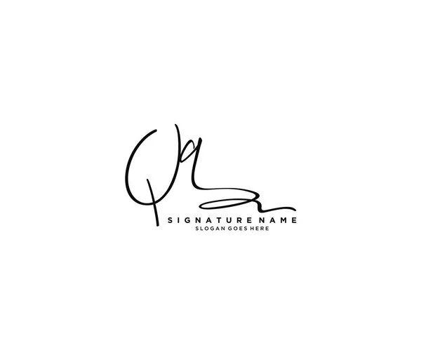 Signature Initiale Logo Design Logo Pour Mode Photographie Mariage Beauté — Image vectorielle