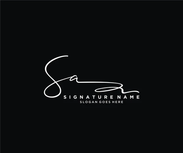 Diseño Inicial Del Logotipo Signature Logotipo Para Moda Fotografía Boda — Archivo Imágenes Vectoriales