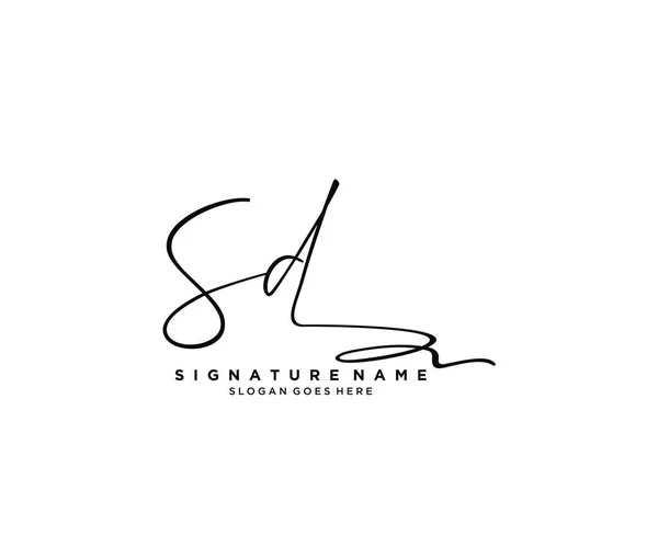 Initial Signature Logo Design Logo Fashion Photography Wedding Beauty Business — Stock Vector