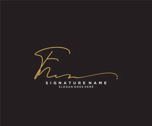 Initial Handwriting Logo Design Logo Fashion Photography Wedding Beauty Business — Stock Vector