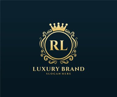 Kaligrafik kadın çiçekli el, heraldik monogram antika vintage stil lüks logo tasarımı Premium Vector çizdi.