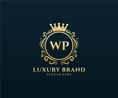 Kaligrafik kadın çiçekli el, heraldik monogram antika vintage stil lüks logo tasarımı Premium Vector çizdi.