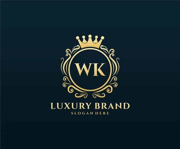 그래픽 손그리기 Heraldic Monogram Antique Vintage Style Luxury Logo Design — 스톡 벡터