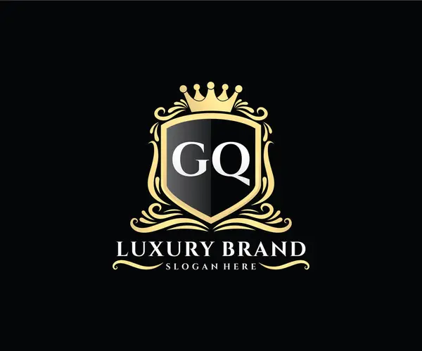 그래픽 손그리기 Heraldic Monogram Antique Vintage Style Luxury Logo Design — 스톡 벡터