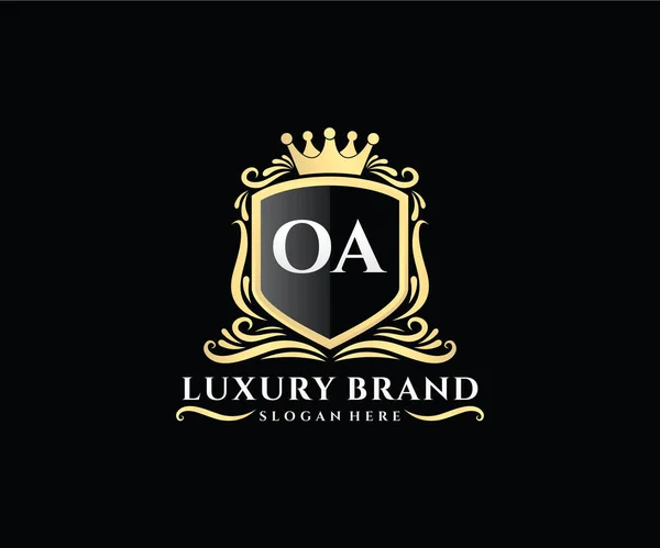 그래픽 손그리기 Heraldic Monogram Antique Vintage Style Luxury Logo Design — 스톡 벡터