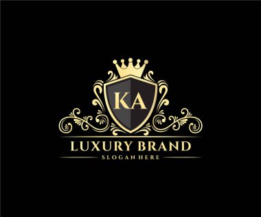 Kaligrafik kadın çiçekli el, heraldik monogram antika vintage stil lüks logo tasarımı Premium Vector çizdi.