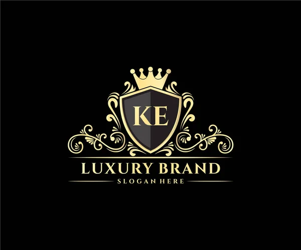 Kaligrafik Kadın Çiçekli Heraldik Monogram Antika Vintage Stil Lüks Logo — Stok Vektör