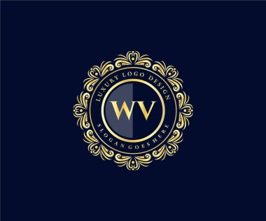 Kaligrafik kadın çiçekli el, heraldik monogram antika vintage stil lüks logo tasarımı Premium Vector çizdi.