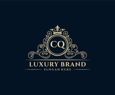 Kaligrafik kadın çiçekli el, heraldik monogram antika vintage stil lüks logo tasarımı Premium Vector çizdi.