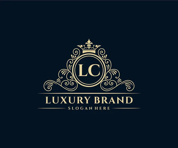 그래픽 손그리기 Heraldic Monogram Antique Vintage Style Luxury Logo Design — 스톡 벡터