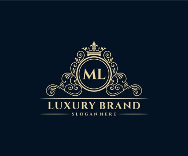 Kaligrafik kadın çiçekli el, heraldik monogram antika vintage stil lüks logo tasarımı Premium Vector çizdi.
