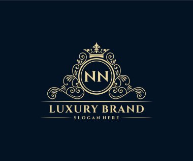 Kaligrafik kadın çiçekli el, heraldik monogram antika vintage stil lüks logo tasarımı Premium Vector çizdi.