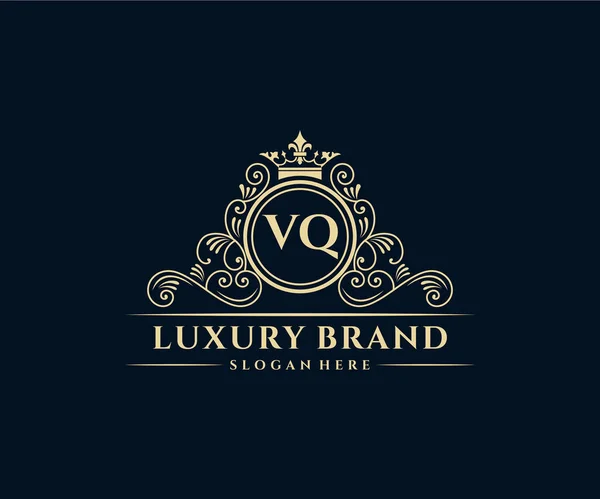 그래픽 손그리기 Heraldic Monogram Antique Vintage Style Luxury Logo Design — 스톡 벡터