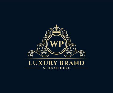 Kaligrafik kadın çiçekli el, heraldik monogram antika vintage stil lüks logo tasarımı Premium Vector çizdi.