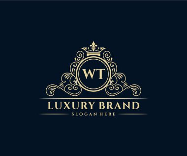 Kaligrafik kadın çiçekli el, heraldik monogram antika vintage stil lüks logo tasarımı Premium Vector çizdi.