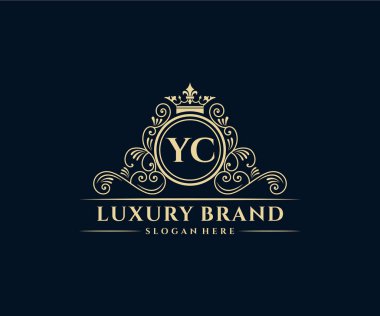 Kaligrafik kadın çiçekli el, heraldik monogram antika vintage stil lüks logo tasarımı Premium Vector çizdi.