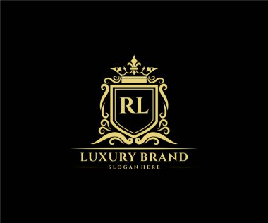 Kaligrafik kadın çiçekli el, heraldik monogram antika vintage stil lüks logo tasarımı Premium Vector çizdi.